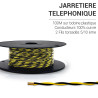 Jarretière téléphonique 2 fils cuivre jaune/noir touret plast. 100m