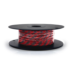 Jarretière téléphonique 2 fils cuivre noir/rouge touret plast. 100m
