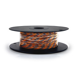 Jarretière téléphonique 2 fils cuivre noir/orange touret plast. 100m