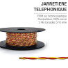 Jarretière téléphonique 2 fils cuivre jaune/rouge touret plast. 100m