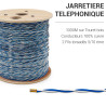 Jarretière téléphonique 2 fils cuivre bleu/blanc touret 1000m
