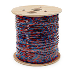 Jarretière téléphonique 2 fils cuivre bleu/rouge touret 1000m