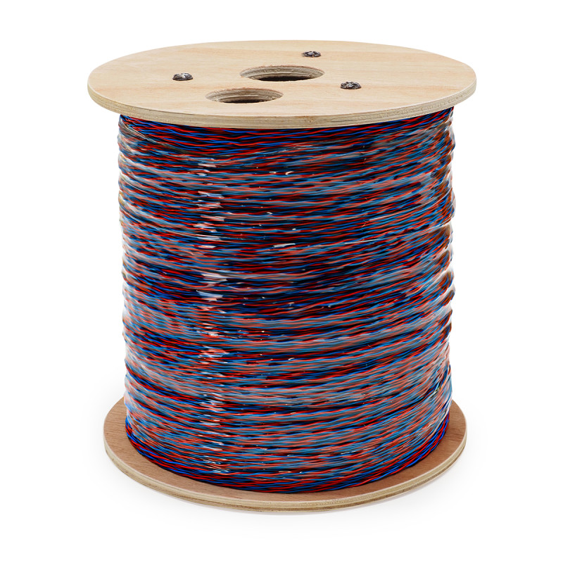 Jarretière téléphonique 2 fils cuivre bleu/rouge touret 1000m