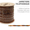 Jarretière téléphonique 2 fils cuivre noir/orange touret 1000m