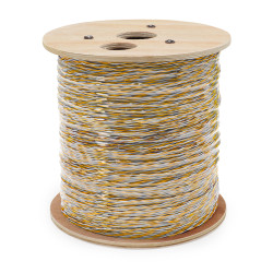 Jarretière téléphonique 2 fils cuivre blanc/jaune touret 1000m