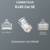 Connecteur RJ45 Cat. 5e non blindé câble plat sachet de 100
