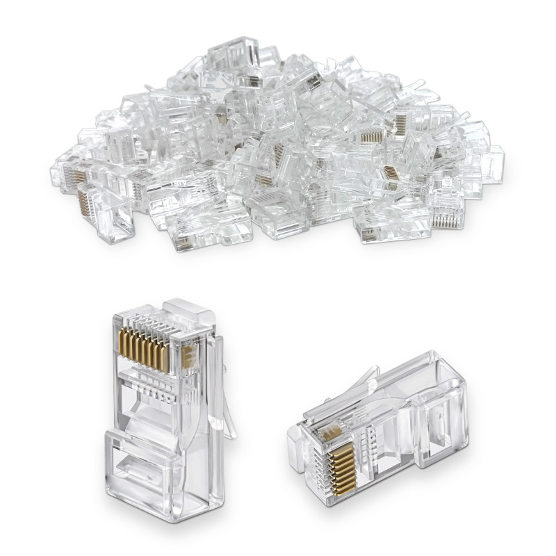 Connecteur RJ45 Cat. 6 non blindé spécial tous câbles sachet de 100