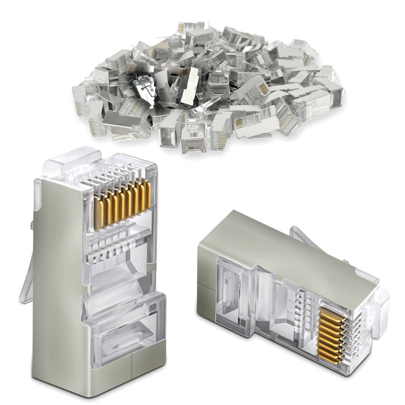 Connecteur RJ45 Cat. 6 blindé spécial tous câbles sachet de 100