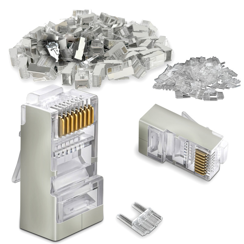 Connecteur RJ45 Cat. 7  blindé spécial tous câbles sachet de 100