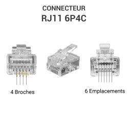 Connecteur RJ11 sachet de 100