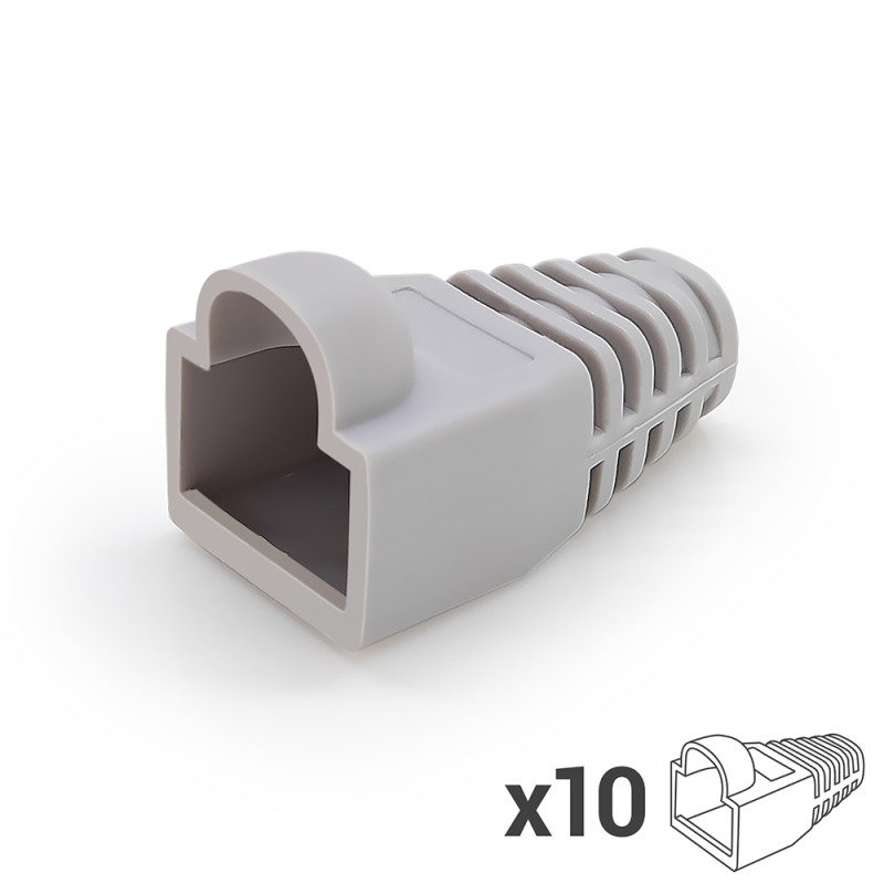 Manchon de protection souple pour RJ45 Gris clair sachet de 10