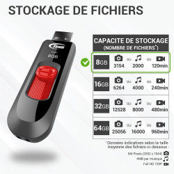 Clé 8 Go USB 2.0  Rouge Garantie à vie Team Group