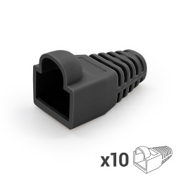 Manchon de protection souple pour RJ45 noir sachet de 10