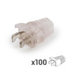 Manchon RJ45 avec maintien méca Diam 6.00mm sachet de 100 Transp