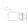 Manchon RJ45 avec maintien méca Diam 6.00mm sachet de 100 Transp