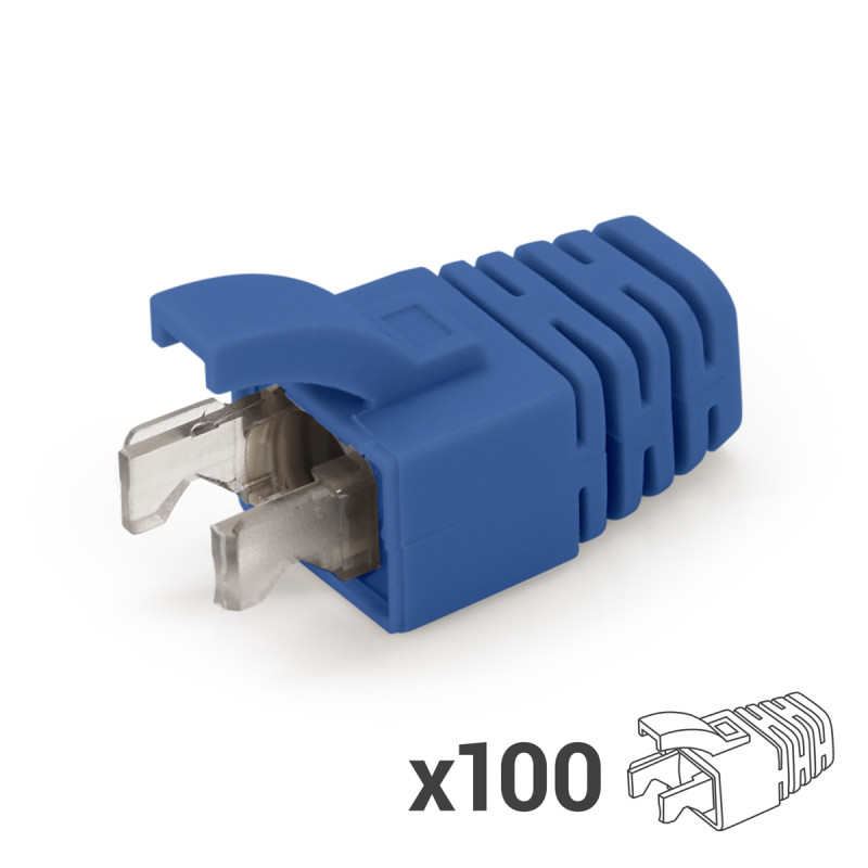 Manchon RJ45 avec maintien méca Diam 6.00m sachet de 100 Bleu