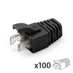 Manchon RJ45 avec maintien méca Diam 6.00mm sachet de 100 Noir