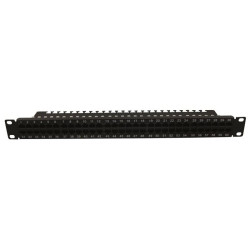 Panneau de brassage téléphonique noir 19'' 1U 60 ports ISDN Cat. 3