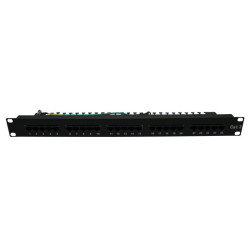 Panneau de brassage téléphonique noir 19  1U 25 ports ISDN Cat. 3