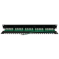 Panneau de brassage téléphonique noir 19  1U 25 ports ISDN Cat. 3