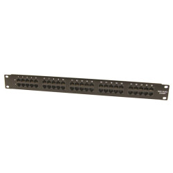 Panneau de brassage téléphonique noir 19  1U 50 ports ISDN Cat. 3