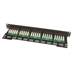 Panneau de brassage téléphonique noir 19  1U 50 ports ISDN Cat. 3