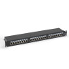 Panneau de brassage noir 19  1U 24 ports Cat. 6 blindé