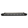 Panneau de brassage noir 19'' 1U 16 ports vide avec support de câbles
