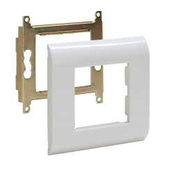 Cadre support de plastron 80x80mm avec grille type Mosaic blanc
