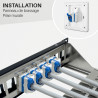 Embase Keystone courte RJ45 UTP Cat 6a FTP sans outil repérage coul