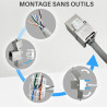 Embase Keystone courte RJ45 Blindée Cat 6a FTP sans outil repérage 