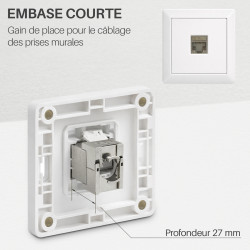 Embase Keystone courte RJ45 Blindée Cat 6a FTP sans outil repérage 