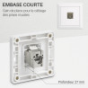 Embase Keystone courte RJ45 Blindée Cat 6a FTP sans outil repérage 