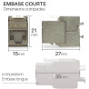 Embase Keystone courte RJ45 Blindée Cat 6a FTP sans outil repérage 