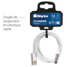 Cordon Nylon USB 3.1 type C / USB A mâle-mâle 1.00m Blanc S