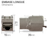 Embase Keystone RJ45 Blindée Cat 6a FTP sans outil repérage couleur