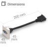 Plastron 45x45 HD15 F/F avec câble 0.20m