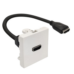 Plastron 45x45 HDMI F/F avec câble 0.20m