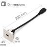 Plastron 45x45 HDMI F/F avec câble 0.20m