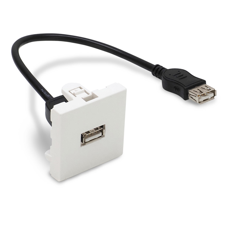 Plastron 45x45 USB F/F avec câble 0.20m