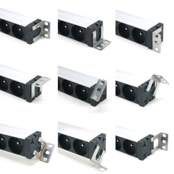 Multiprise rackable 19 pouces 9 prises Fiche C14 fixation orientable
