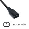 Multiprise rackable 19 pouces 8 prises avec interrupteur Fiche C14