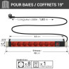 Multiprise 19  rackable 8 prises ROUGE avec inter et orientable 1,80m