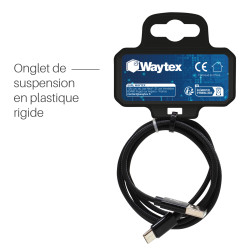 Cordon Nylon USB 3.1 type C / USB A mâle-mâle 2.00m Noir S