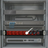 Multiprise 19  rackable 8 prises ROUGE avec inter et orientable 1,80m