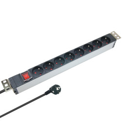 Multiprise rackable 19 pouces 8 prises avec interupteur fix orientabl