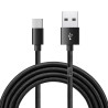 Cordon Nylon USB 3.1 type C / USB A mâle-mâle 2.00m Noir S