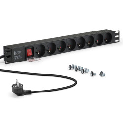 Multiprise rackable 19 pouces 8 prises avec interrupteur cable 1,80m