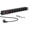 Multiprise rackable 19 pouces 8 prises avec interrupteur cable 1,80m