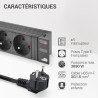 Multiprise rackable 19 pouces 8 prises avec interrupteur cable 1,80m